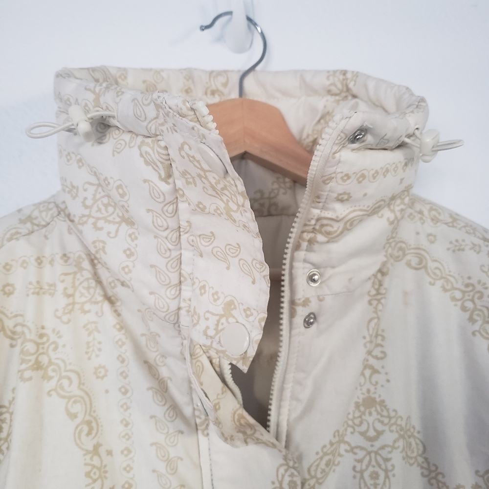 Urban Outfitters BDG Ivory Linen Printed Isla Cropped Puffer XS - Picture 10 of 16